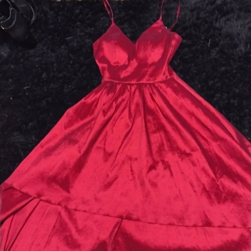 Red high-low homecoming dress